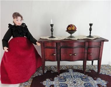 Antique Buffet Sideboard Miniature Red Stained Germany 112 VTG  