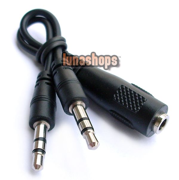 5mm Stereo Audio Y Splitter 1 Female to 2 Male Cable  