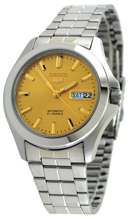 NEW Seiko 5 SNKK91 Mens Silver Tone Automatic Watch  