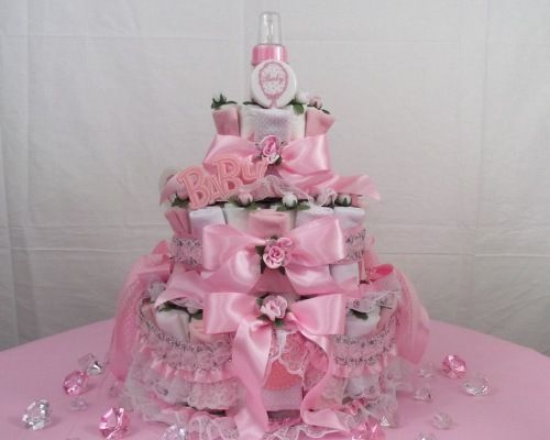 Girls Baby Shower Diaper Cake Centerpiece/Gift/Decoration/Favor/Theme 