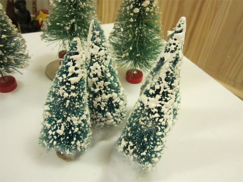 BRISTLE BRUSH BOTTLE PLASTIC XMAS TREES SANTA VINTAGE  