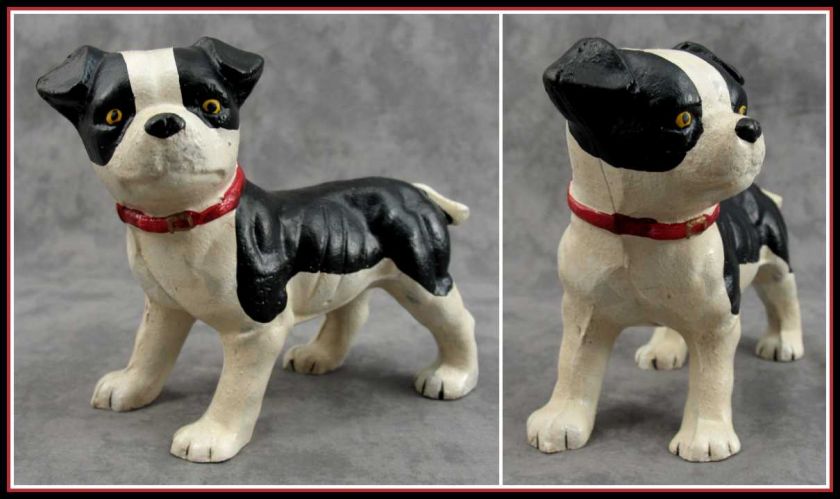 BOSTON TERRIER BULL DOG PUP PUPPY Cast Iron DOORSTOP STATUE  