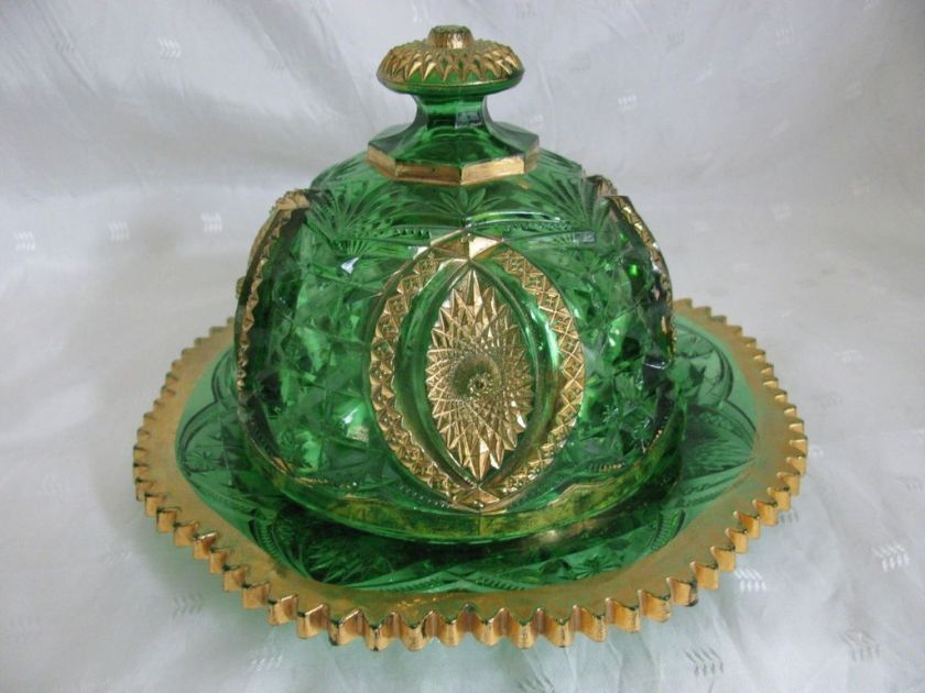 Victorian Signed Northwood Memphis Covered Butter Dish  