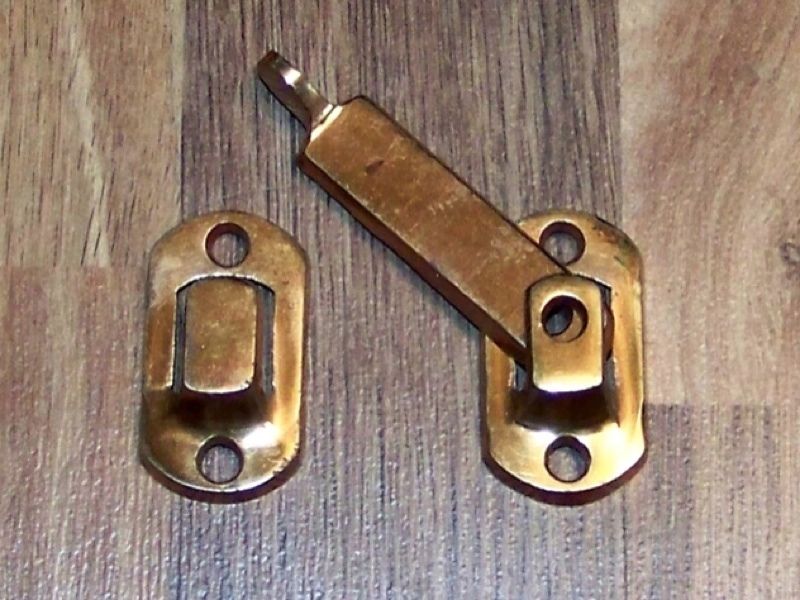 Interior Shutter Latch Cabinet Catch brass copper iron antique new old 