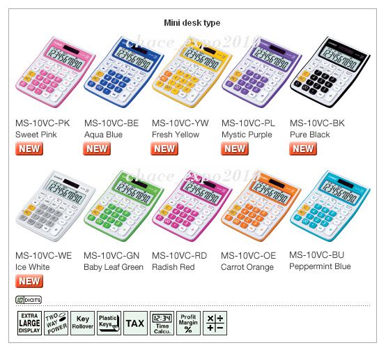 New Casio Basic Calculators MS 10VC BU(MS10VC) Blu