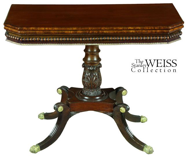 SWC Neoclassical Card Table, Salem, c.1810  