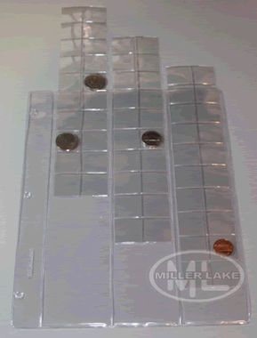 Refill 60 Pocket Coin Pages for Standard 3 Ring Binder  