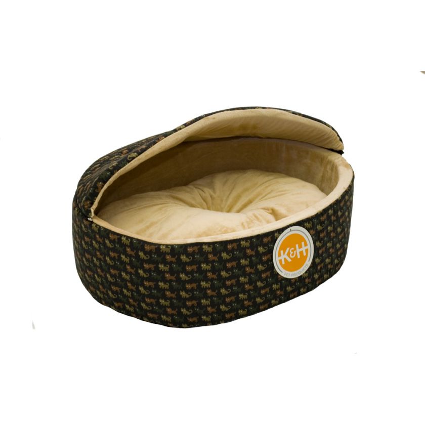Cuddle Sleeper Hooded Cat Bed Small Black Kitty  