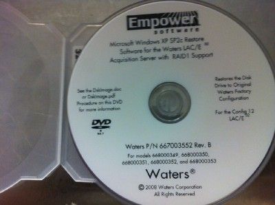 New Waters HPLC Empower 2 Chromatography Data Software Restore DVD 