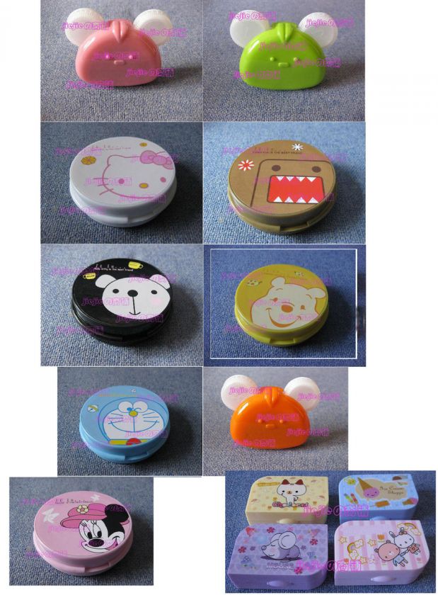 Japanese Korea Circle Contact Lens Case Domo Sanrio Decoden Kpop 