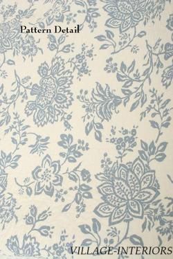 COTTAGE FRENCH SHELBY BATIK BLUE WHITE TOILE QUEEN QUILT SET  