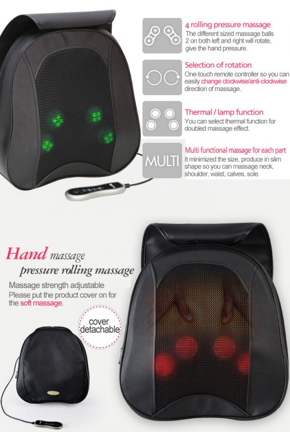 Shoulder Neck Back Foot Rolling Massager Cushion Heat  