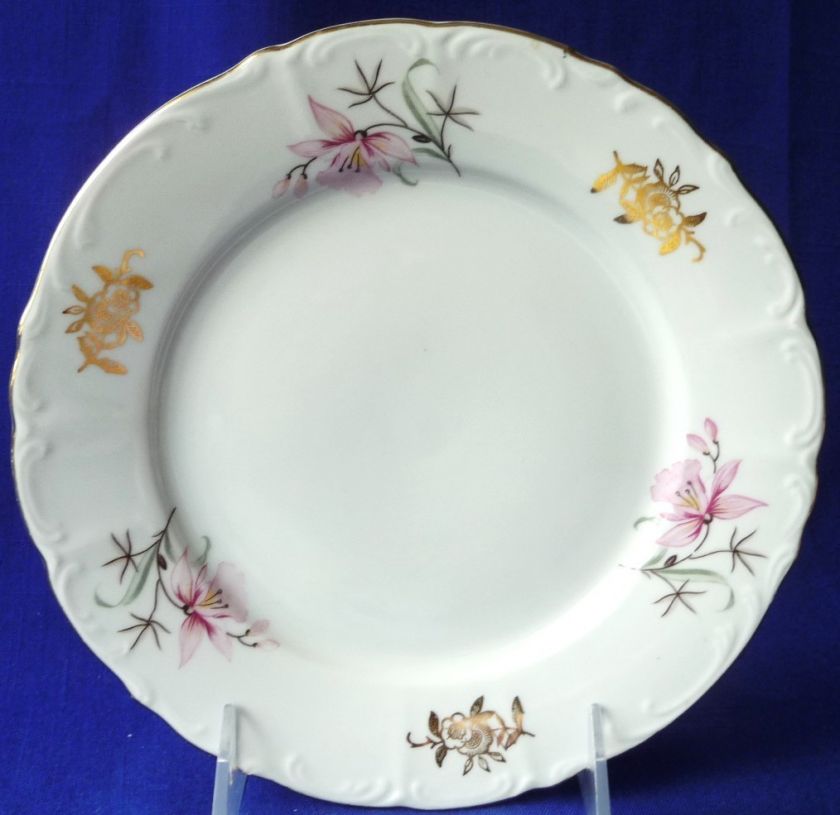 Fine Bohemian China Czechoslovakia SALAD PLATES Pink  