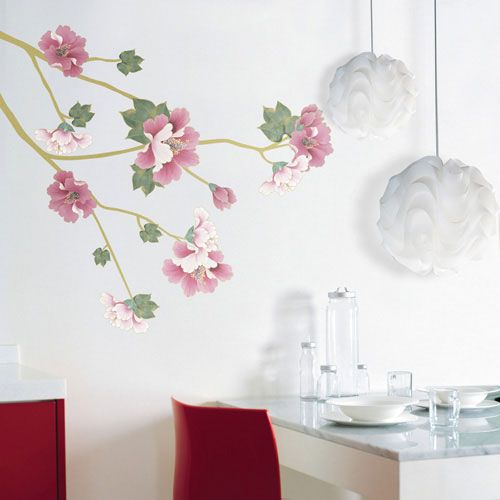 FLOWER WALL DECALS REMOVABLE MURAL DECOR STICKERS 328  