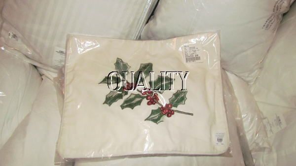 Pottery Barn Holly Berry Embroidered Velvet Pillow NWT  