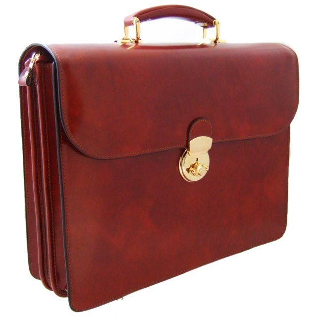 Italian High Quality Leather Briefcase   Verrocchio  