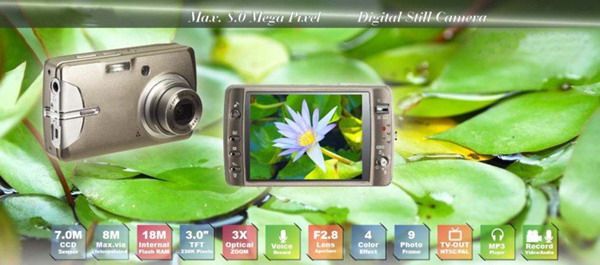 8MP Slim 3 TFT LCD Digital Video Camera CCD Next Day  