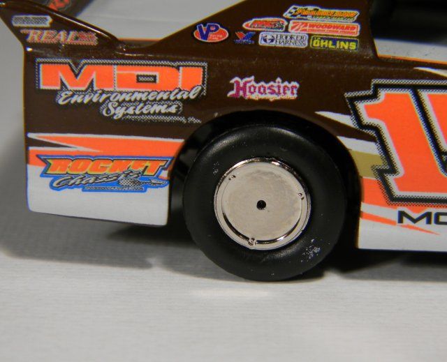 64 Dirt Late Model   Chrome Beadlock Upgrade   For ADC Diecast 