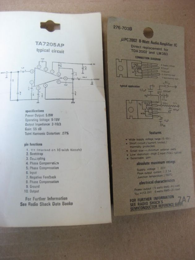   POWER AMPLIFIER IC Motorola vintage electronics PARTS TA7205AP  