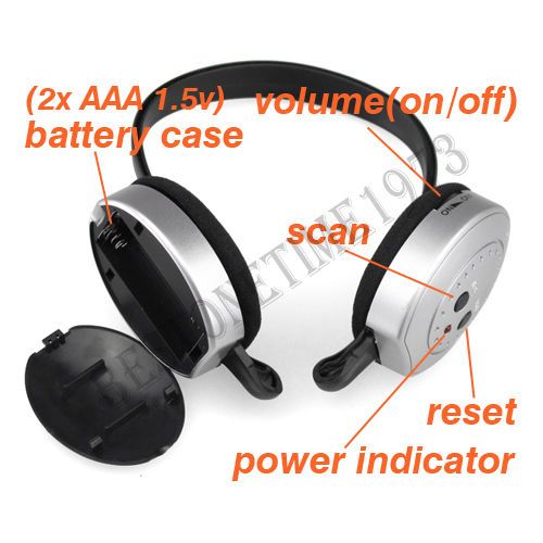 TV FM Radio Wireless Headset Headphone Earphone B1288  