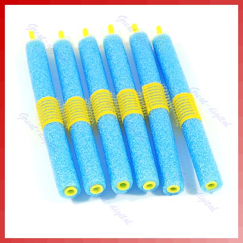 12pcs Soft Foam Anion Bendy Hair Rollers Curlers Cling  