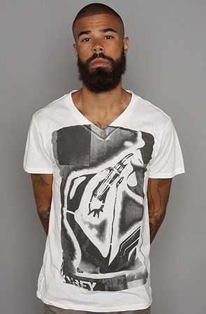 Obey The Kiss Me Deadly Stencil Tri  Blend V Neck Tee White  