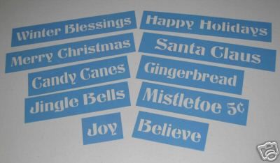 Stencil LOT Winter Blessings Joy Believe Gingerbread  