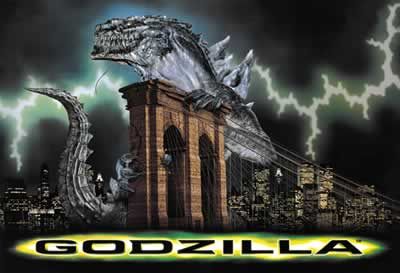 GODZILLA   MOVIE POSTER (GODZILLA ON BROOKLYN BRIDGE)  