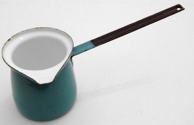 Blue Enamelware Graniteware #4 Handled Ladle Pour Spout  