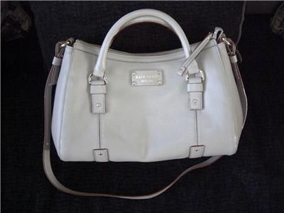   KATE SPADE BERNIE BERKSHIRE ROAD ASH GRAY LEATHER CONV HAND BAG PURSE