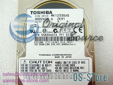   120GB Laptop NoteBook PATA IDE HDD Hard Disk Drive MK1233GAS  