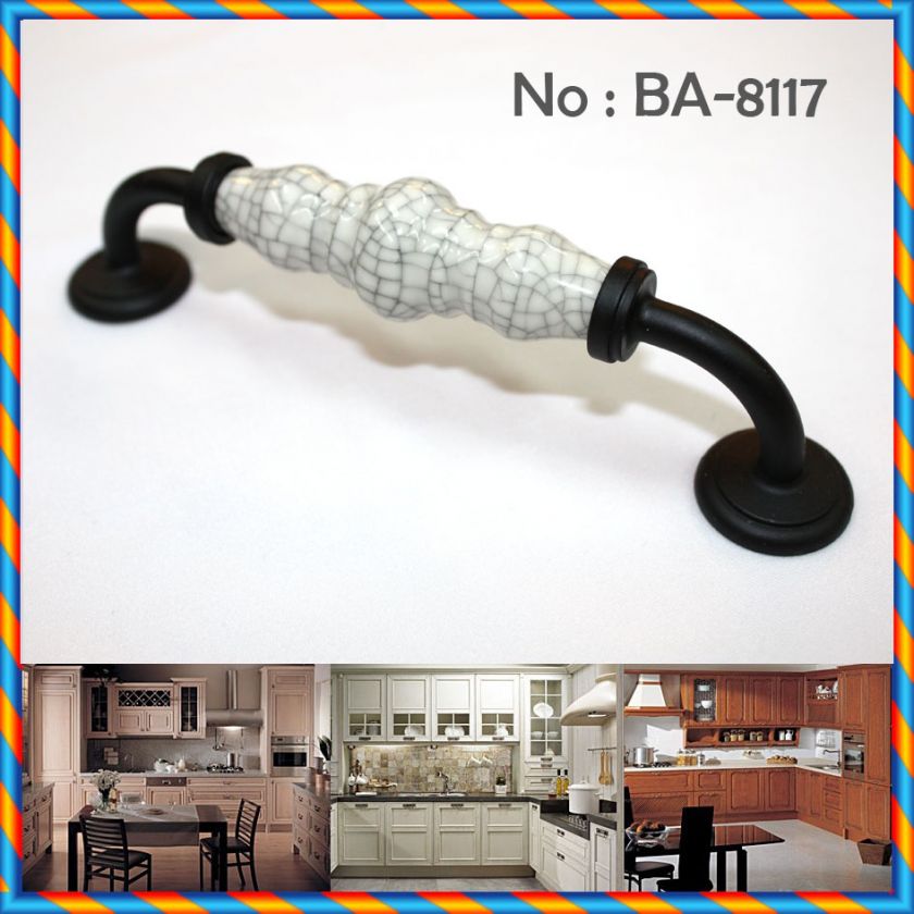 Ceramic & Metal ★ Furniture Door Drawer Pulls Kitchen Cabinet Handle 