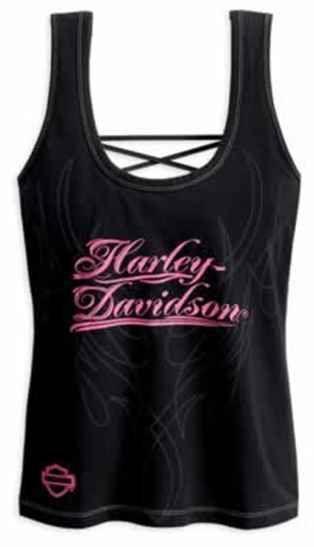 HARLEY DAVIDSON® WOMENS LACE BACK TANK TOP 96648 09VW*  