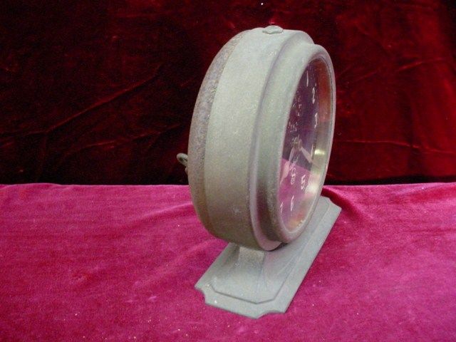   Antique SUPER 8 Day Wind Up OVERSIZED HUGE ALARM CLOCK All Metal