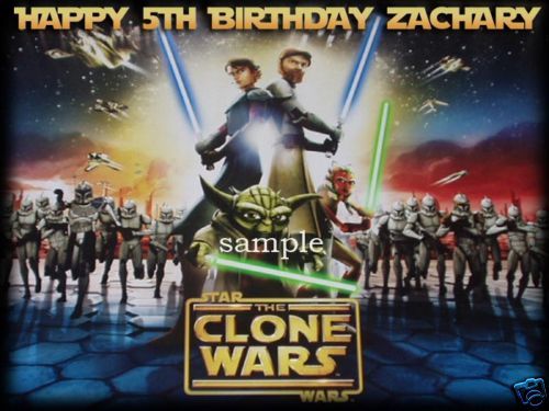 STAR WARS CLONE WARS Edible CAKE Image Icing Topper B  