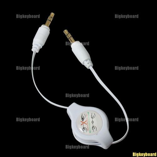 AUX AUDIO CABLE 3.5MM WHITE JACK FOR IPOD//CAR AUDIO  