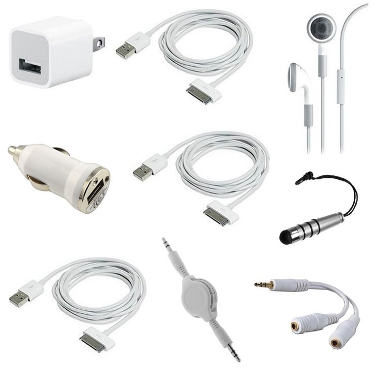 NEW ULTIMATE 9 PC CHARGER/ACCESORY SET FOR ALL IPHONES/IPODS EVEN 