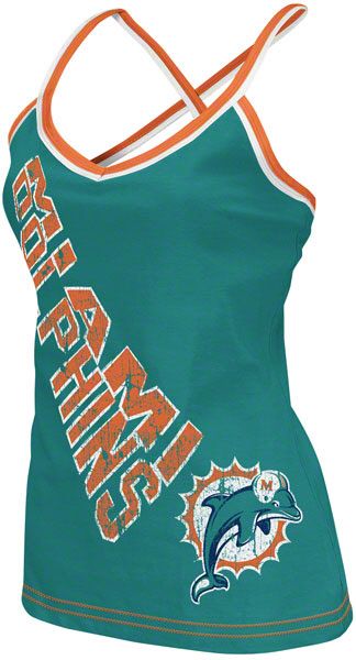 Miami Dolphins Womens Aqua Cheer Tank Top  