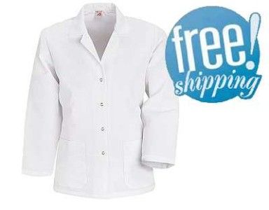 NWT LADIES KP17WH COUNTER LAPEL LAB COAT WHITE XS 6X  