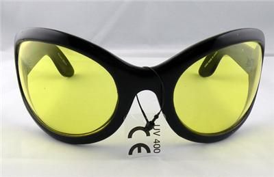 OVERSIZE YELLOW SUNGLASSES SHADES BIKER BONO U2 UNISEX  