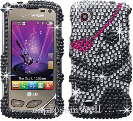 Case Cover LG Samba 8575 Chocolate Touch ~ BLING SKULL  