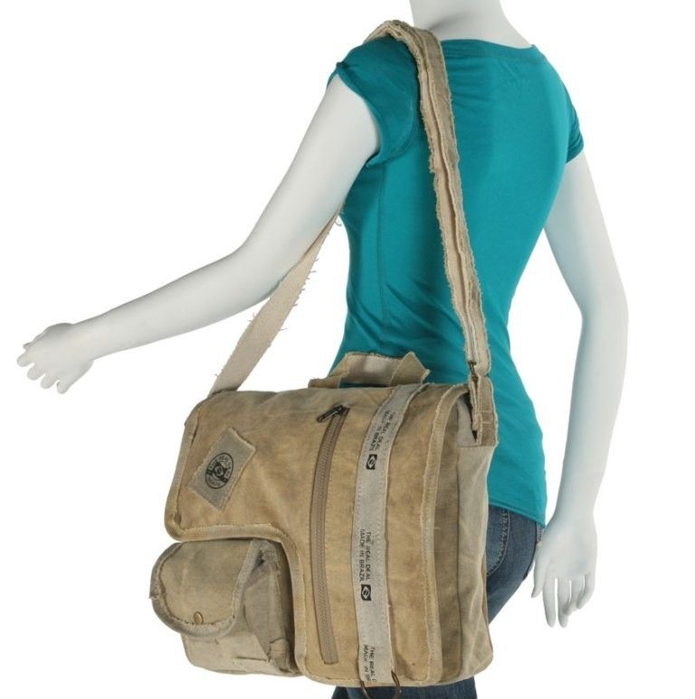 Real Deal Brazil IGUAPE MESSENGER BAG ~ Made from Recycled Rainforest 