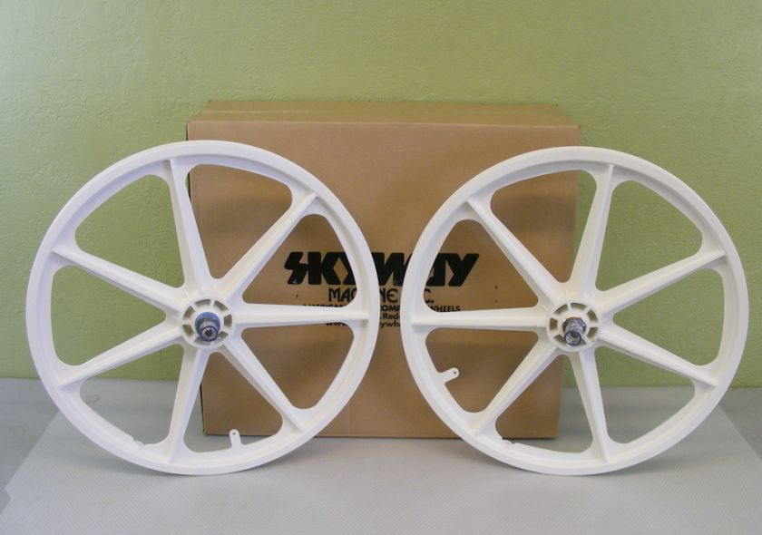 Description Skyway Tuff Wheel 24 Cruiser Mag Wheels White NEW