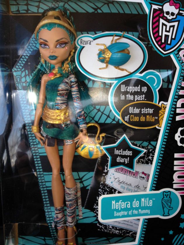 Monster High Doll NEFERA de Nile w Azura Pet Scarib IN HAND Ready to 