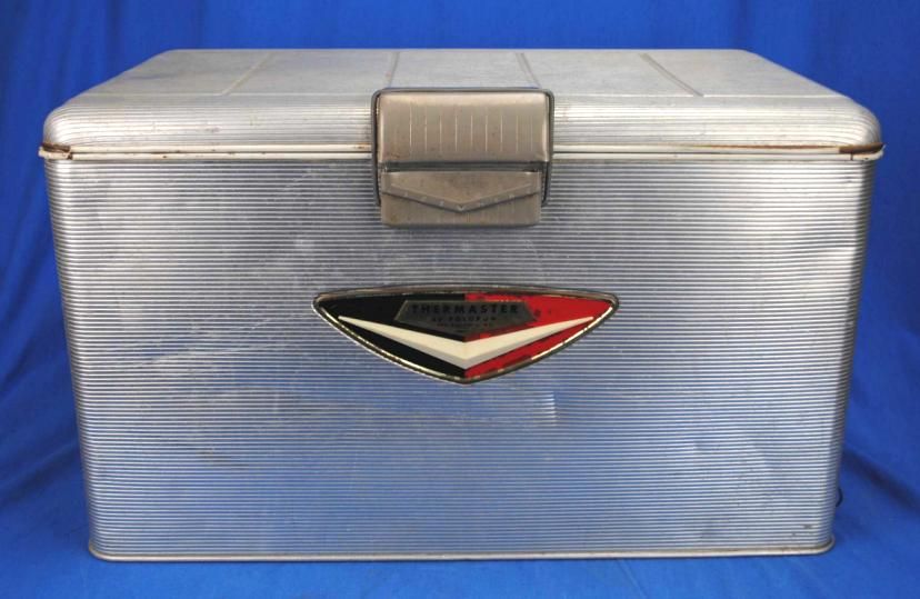 Vintage Old Aluminum Thermaster Poloron Cooler Camping Camper  