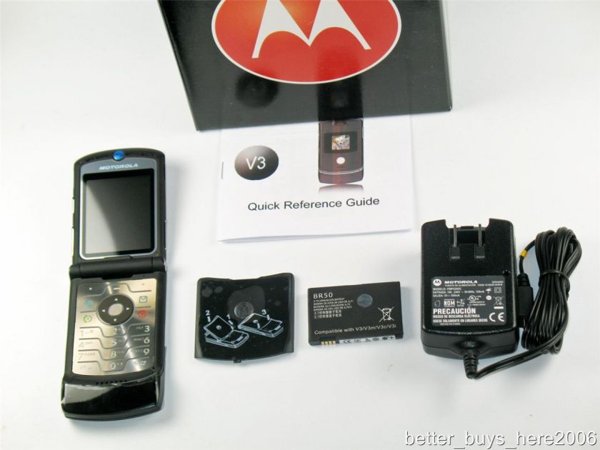 New Motorola V3 Razr AT&T / Cingular Black Cell Phone 723755934337 