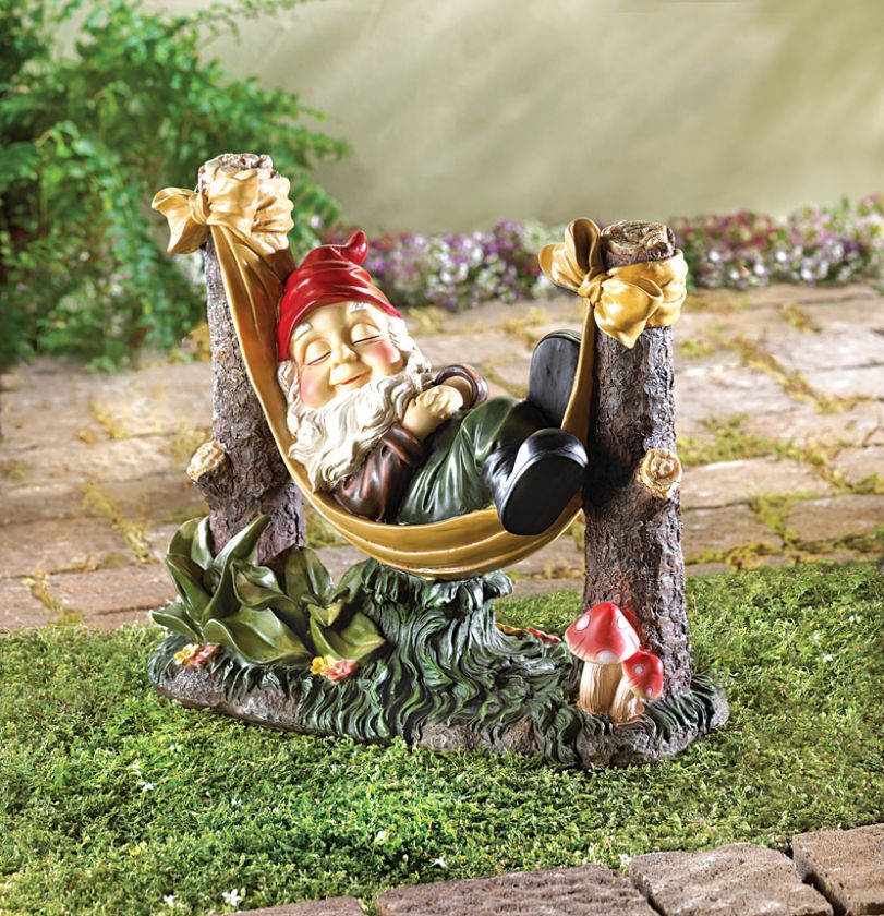 Slumbering Sleeping GNOME Indoor Outdoor Garden Statue  