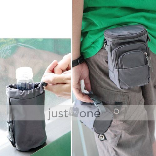 Mens Outdoor Sports Messenger Nylon Waist Pack Bag grey  