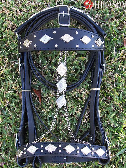 PA195 Tack New Hand Made Parade Show Bridle Headstall Reins  