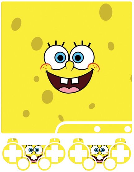 Spongebob #1 PS3 Playstation 3 Slim Skin Set Vinyl  